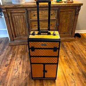 SHANY REBEL Series Pro Makeup Rolling Train Case Trolley Case!